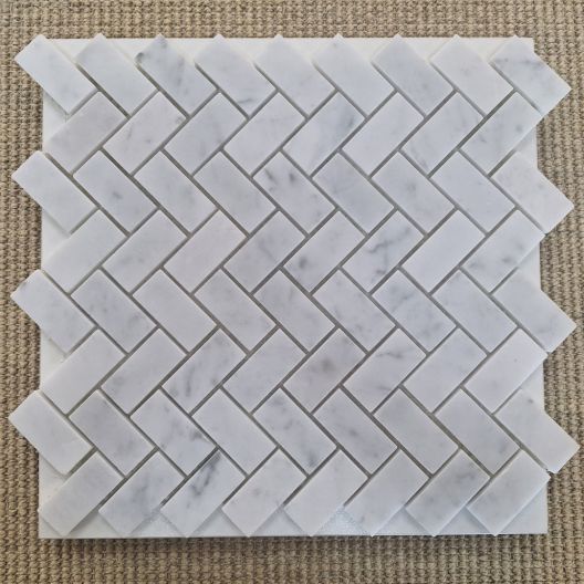 Carrara Herringbone Mosaic