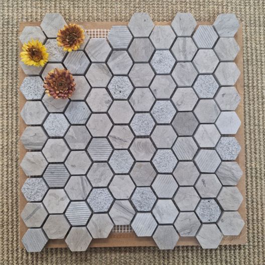 Hexagon Tunis Grey Light Mixed Surface 