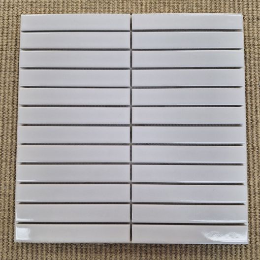 Linear White Gloss Ceramic Mosaic 