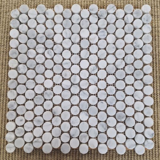 Carrara Penny Round Mosaic Marble