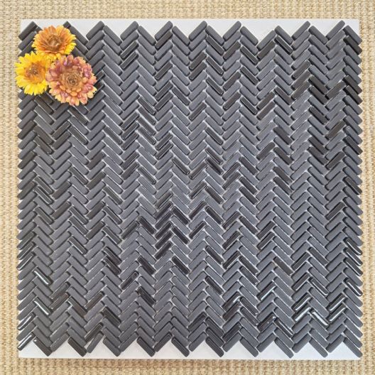 Herringbone Black Mosaic 